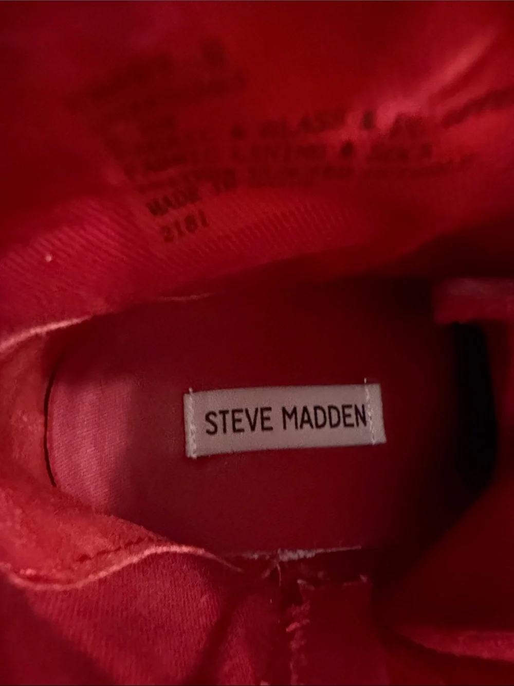Steve Madden Red Glitter High-Top Platform Sneaker